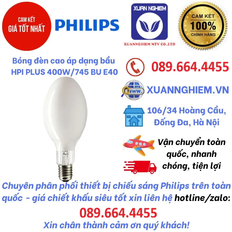 Bóng đèn cao áp dạng bầu HPI PLUS 400W/745 BU E40 SLV/6