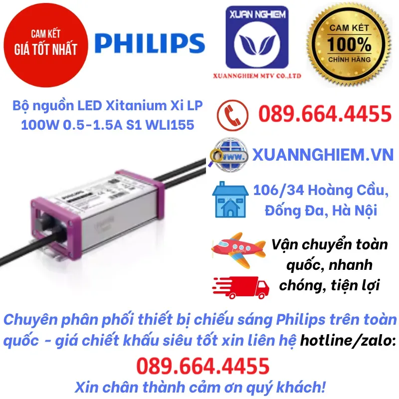 Bộ nguồn LED Xitanium Xi LP 100W 0.5-1.5A S1 WLI155