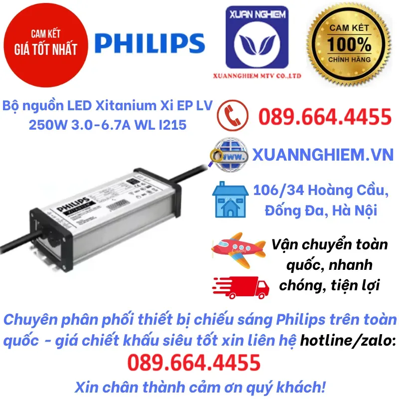 Bộ nguồn LED Xitanium Xi EP LV 250W 3.0-6.7A WL I215