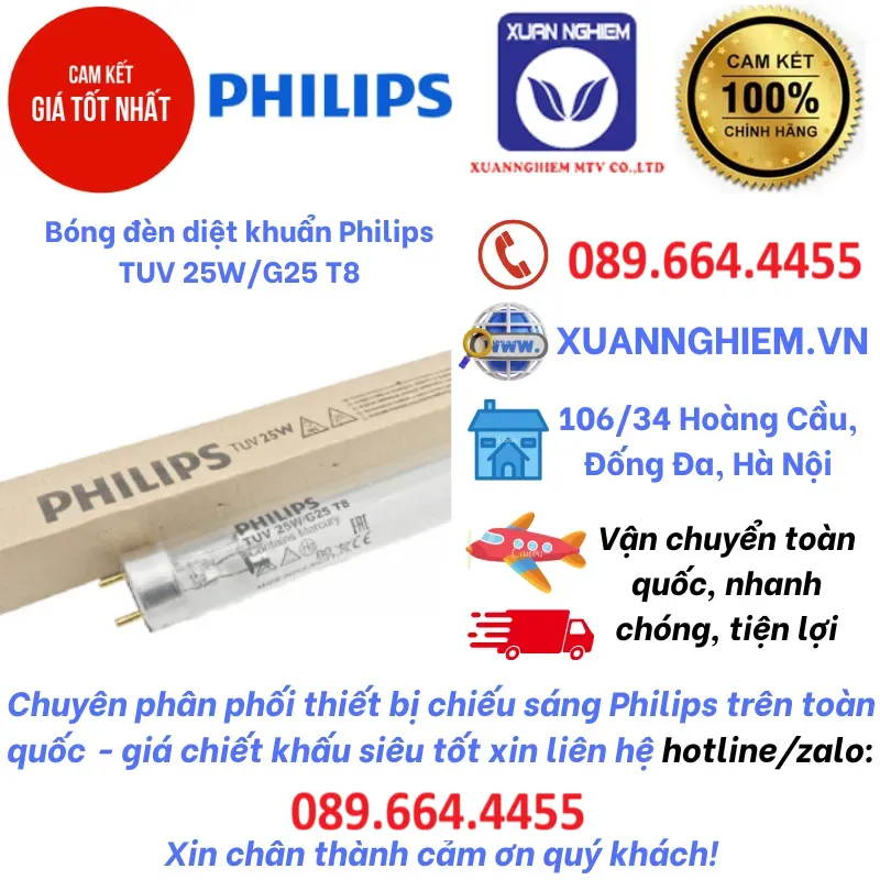 Bóng đèn diệt khuẩn Philips TUV 25W/G25 T8