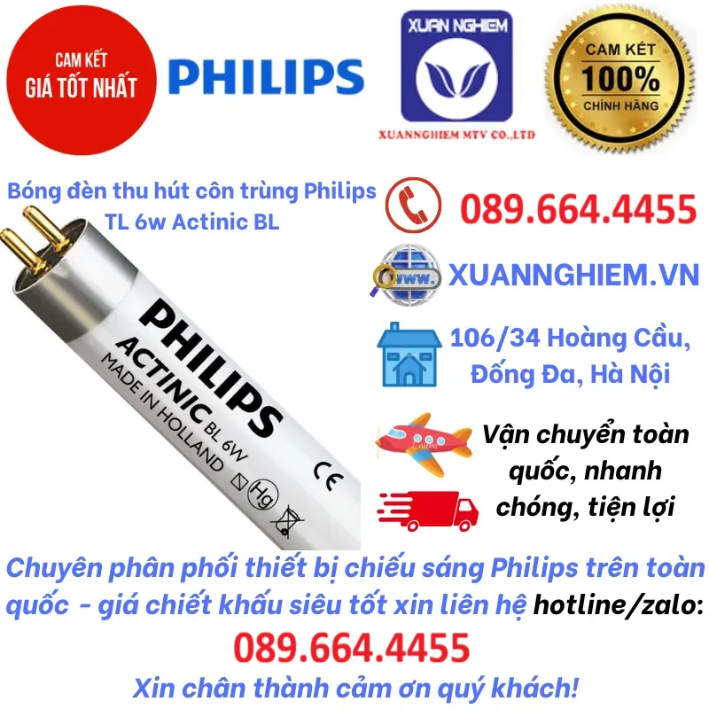 Bóng đèn thu hút côn trùng Philips TL 6w Actinic BL