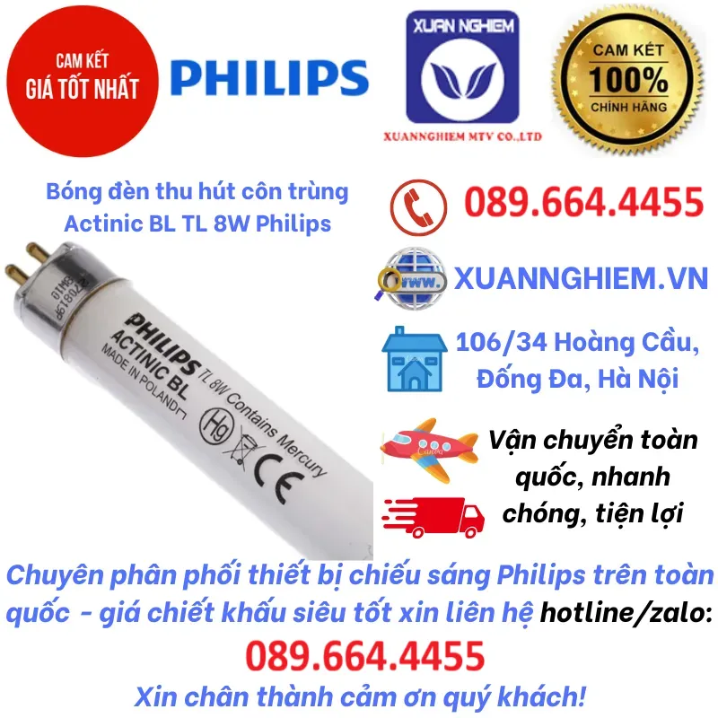 Bóng đèn thu hút côn trùng Actinic BL TL 8W Philips