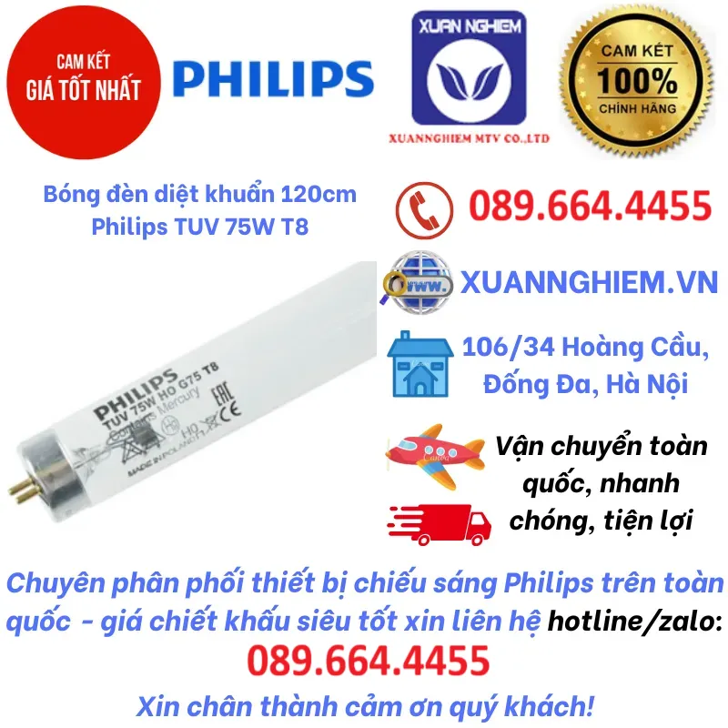 Bóng đèn diệt khuẩn 120cm Philips TUV 75W HO 1SL/6