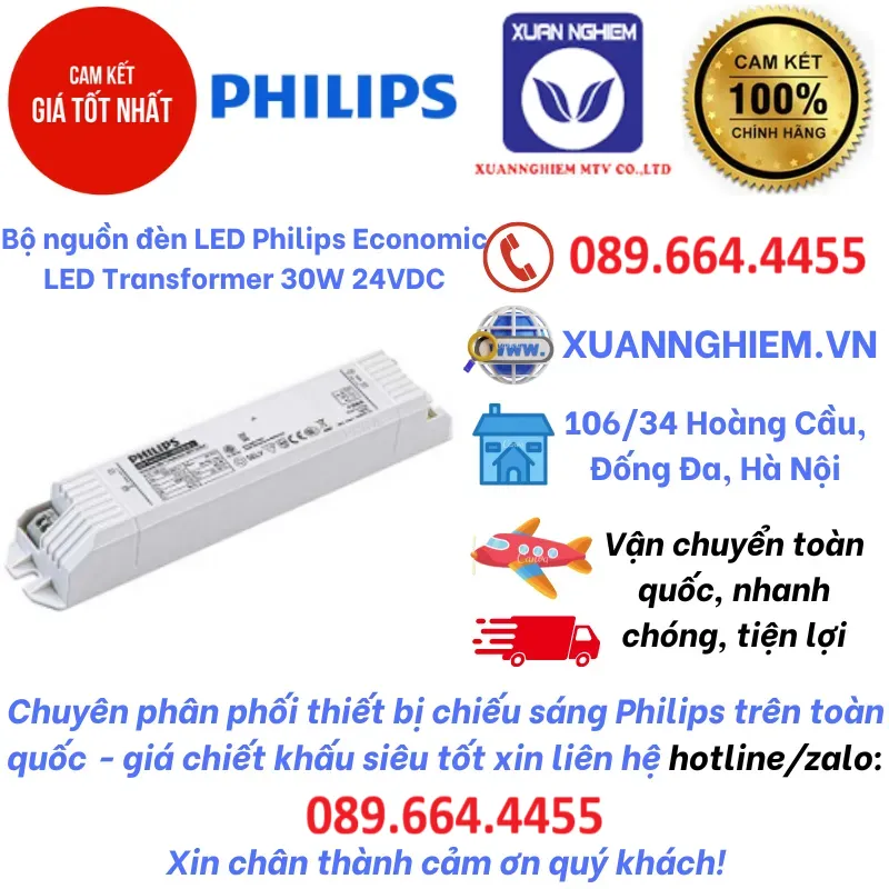 Bộ nguồn đèn LED Philips Economic LED Transformer 30W 24VDC