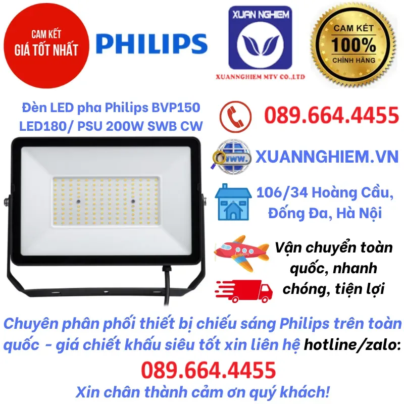 Đèn LED pha Philips BVP150 LED180/ PSU 200W SWB CW