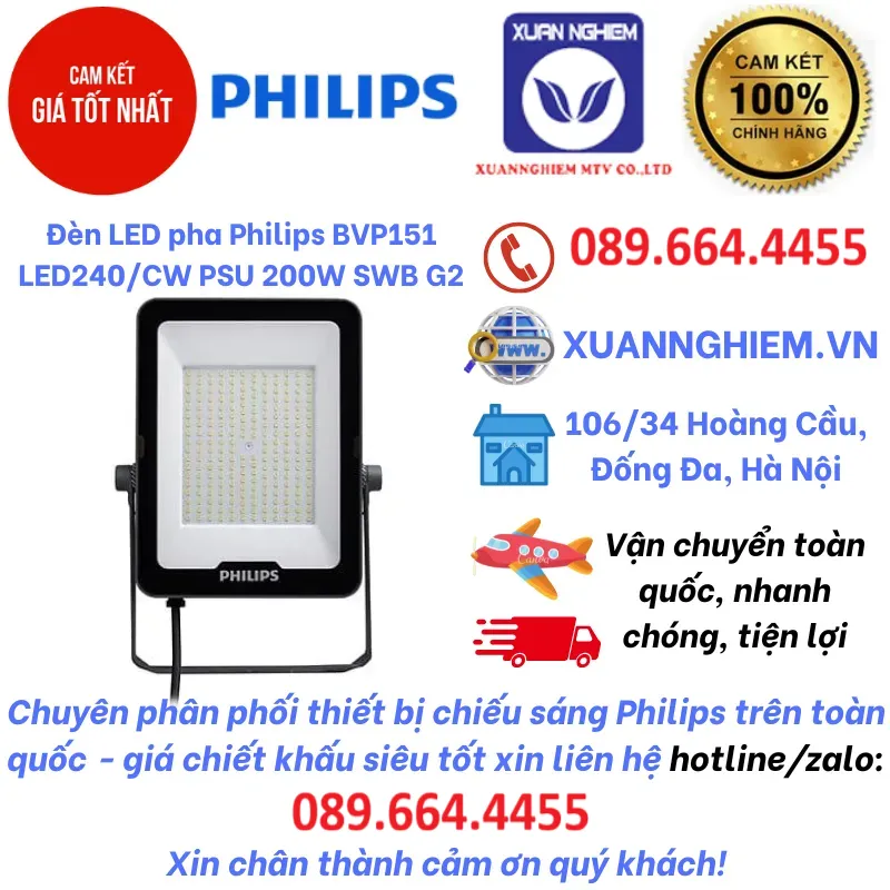 Đèn LED pha Philips BVP151 LED240/CW PSU 200W SWB G2