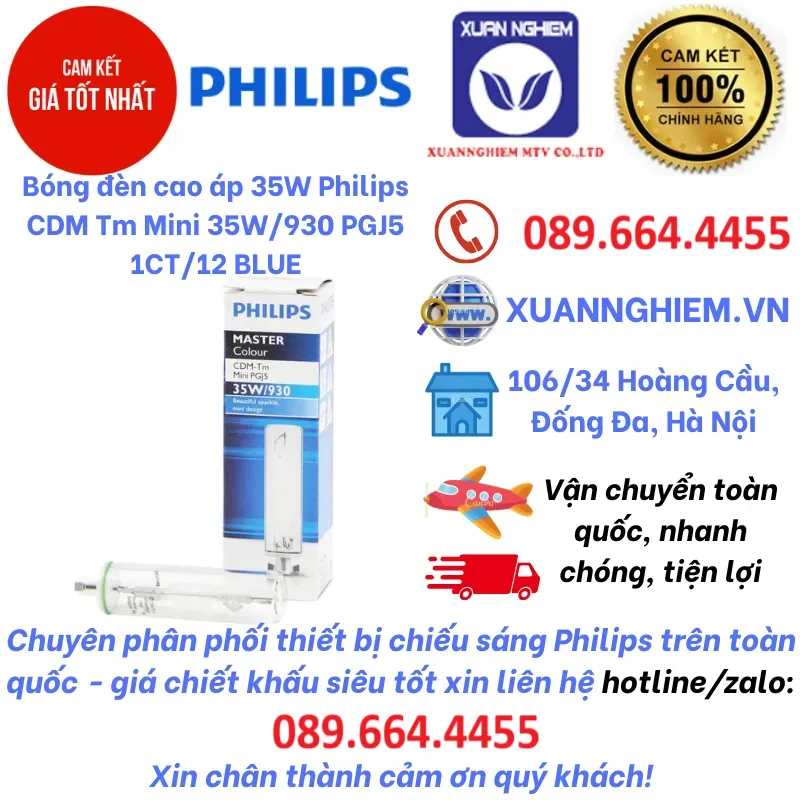 Bóng đèn cao áp 35W Philips CDM Tm Mini 35W/930 PGJ5 1CT/12 BLUE