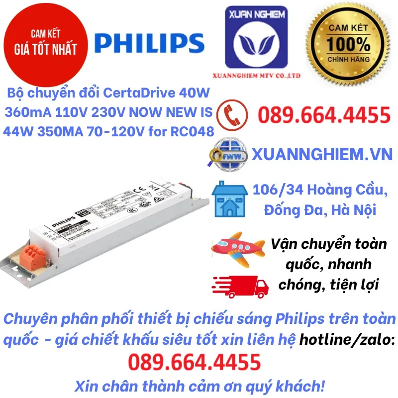 Bộ chuyển đổi CertaDrive 40W 360mA 110V 230V NOW NEW IS 44W 350MA 70-120V for RC048