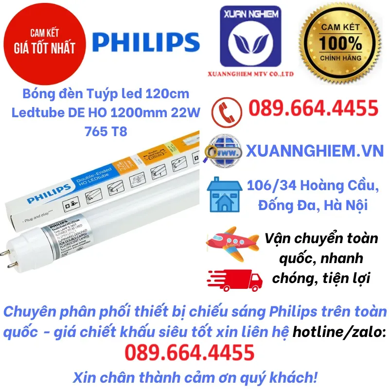 Bóng đèn Tuýp led 120cm Ledtube DE HO 1200mm 22W 765 T8
