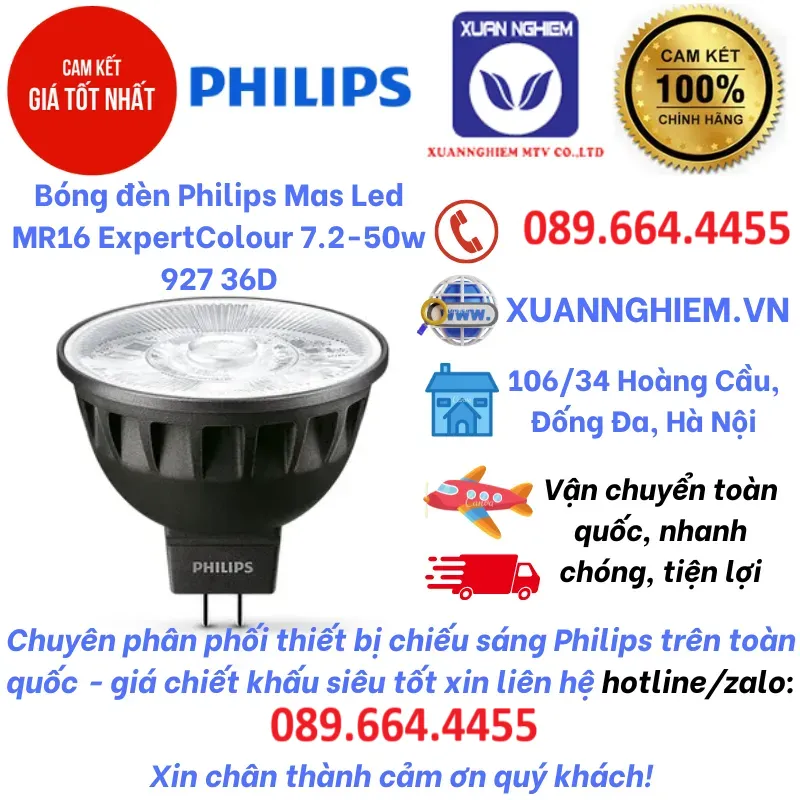 Bóng đèn Philips Mas Led MR16 ExpertColour 7.2-50w 927 36D