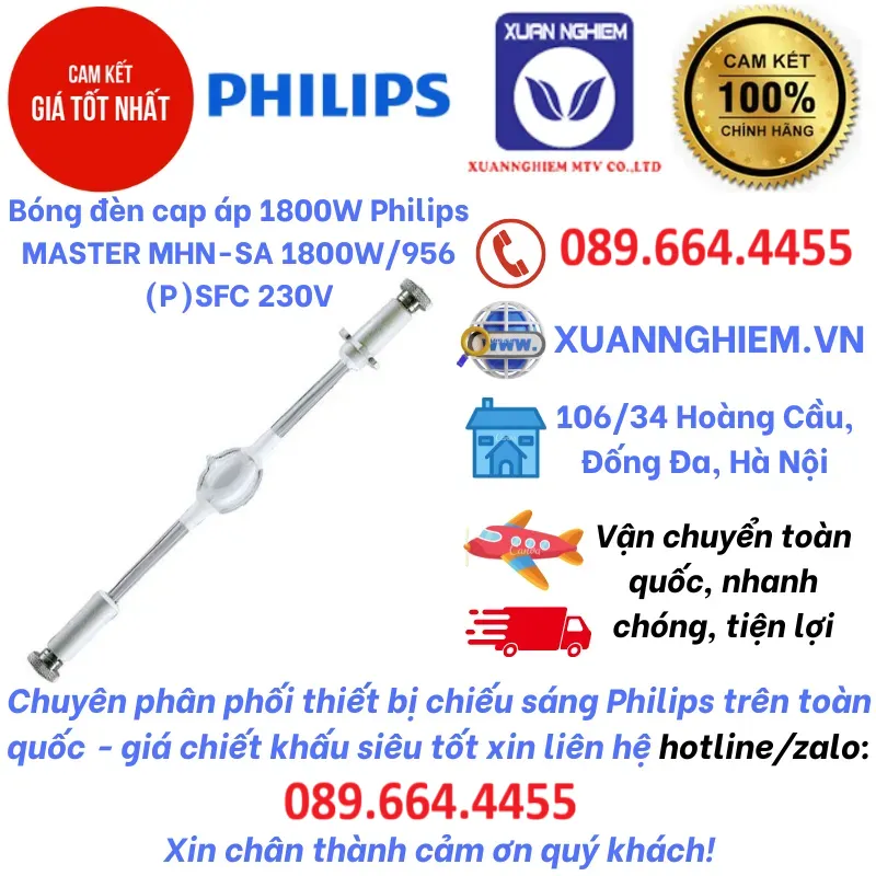 Bóng đèn cap áp 1800W Philips MASTER MHN-SA 1800W/956 (P)SFC 230V
