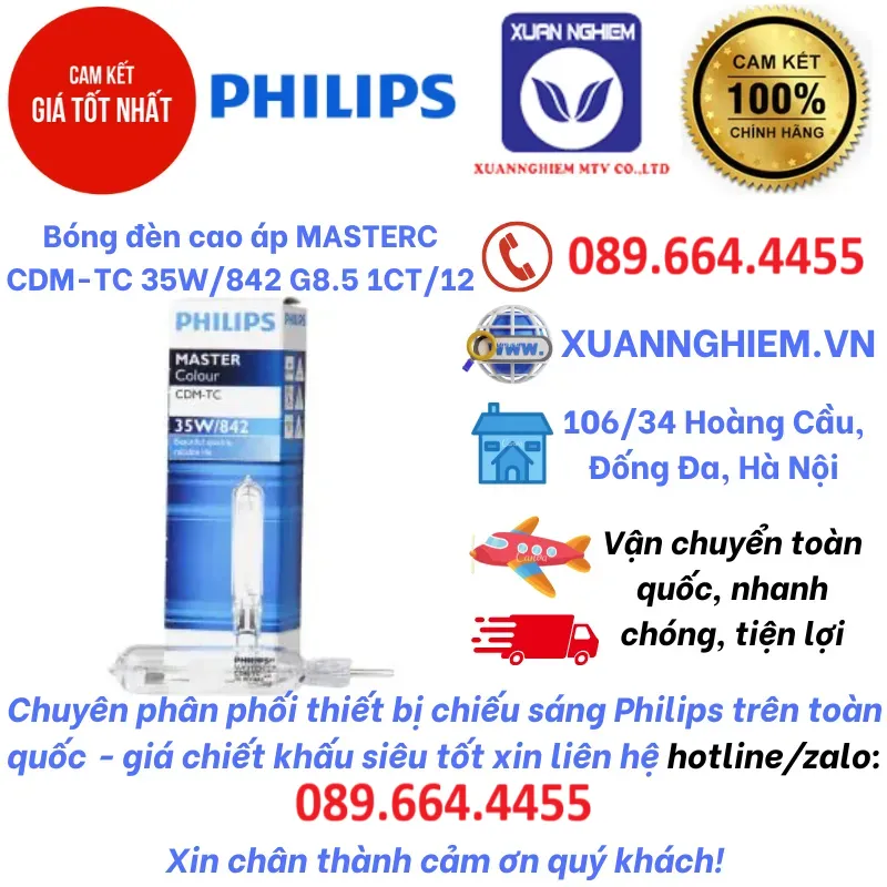 Bóng đèn cao áp MASTERC CDM-TC 35W/842 G8.5 1CT/12