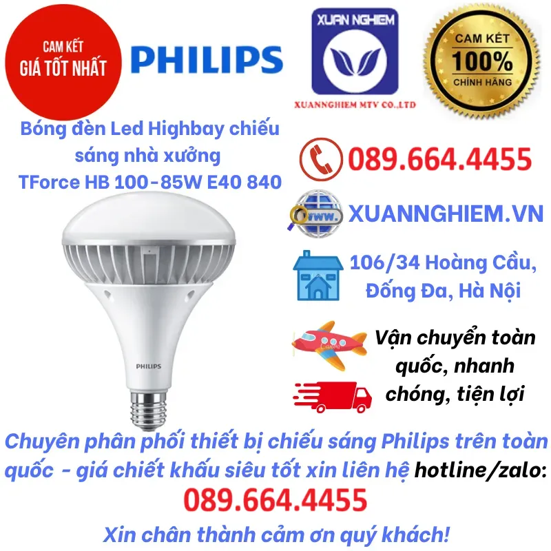 Bóng đèn Led Highbay chiếu sáng nhà xưởng TForce HB 100-85W E40 840