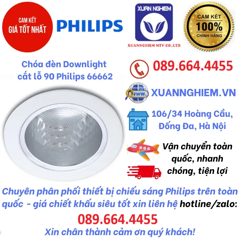 Chóa đèn Downlight cắt lỗ 90 Philips 66662