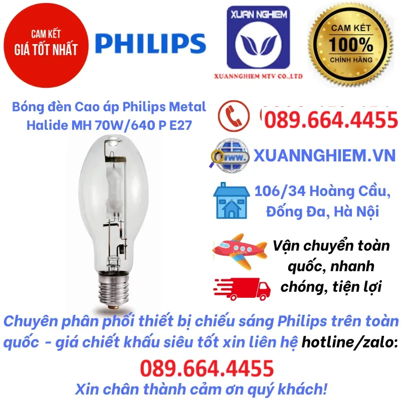 Bóng đèn Cao áp Philips Metal Halide MH 70W/640 P E27
