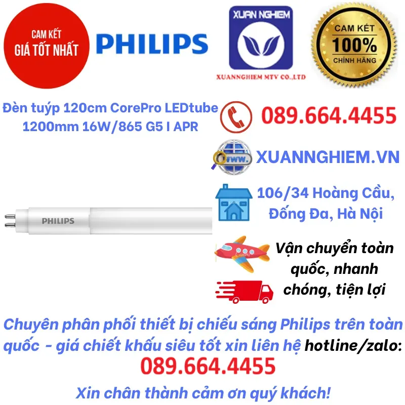 Đèn tuýp 120cm Philips CorePro LEDtube 1200mm 16W/865 G5 I APR