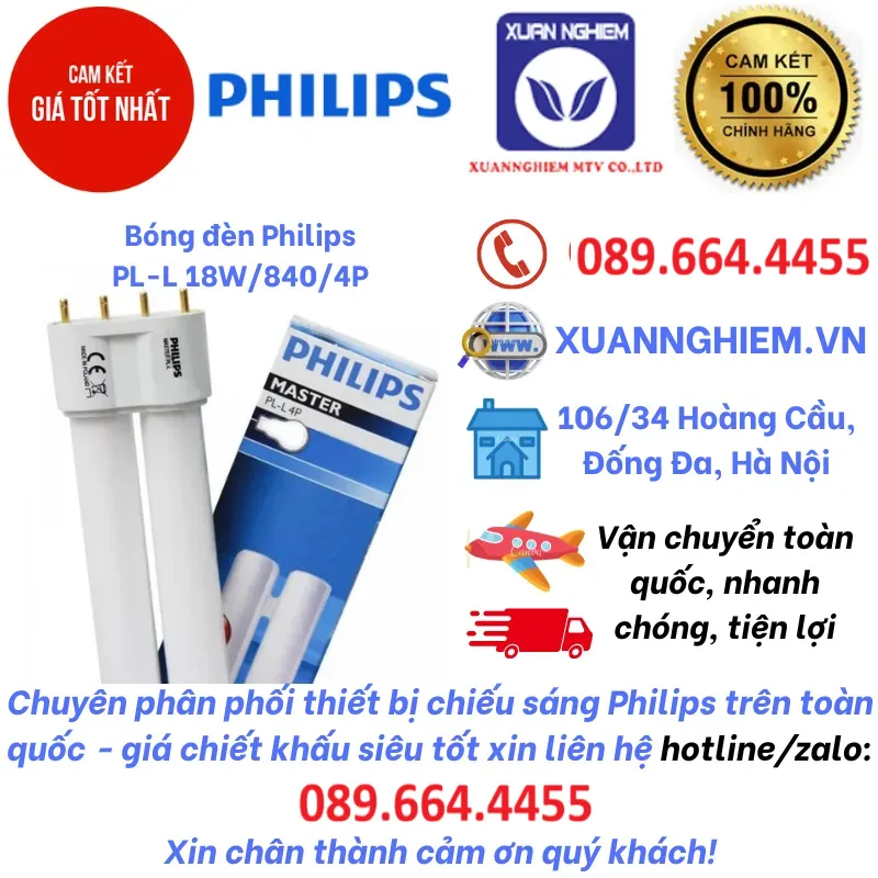 Bóng đèn Philips PL-L 18W/840/4P