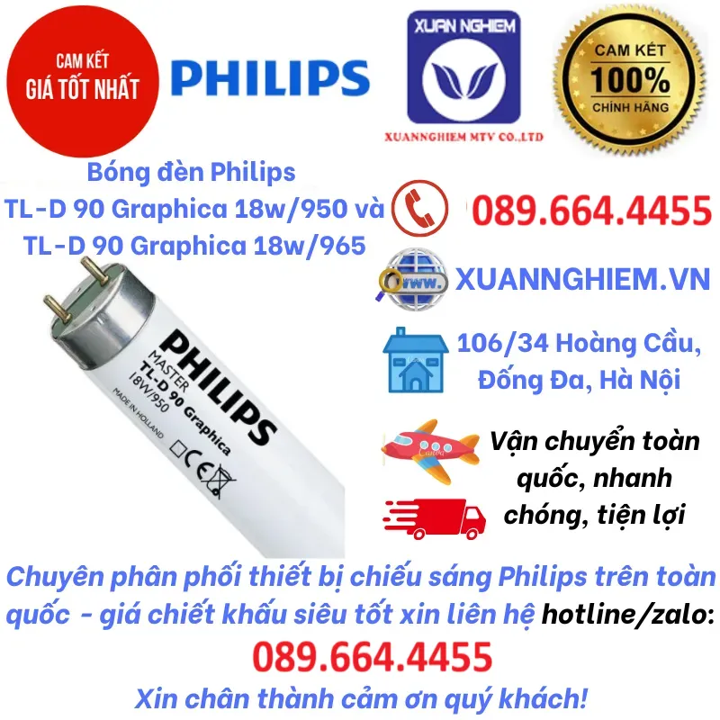 Bóng đèn Philips TL-D 90 Graphica 18w/950 và TL-D 90 Graphica 18w/965