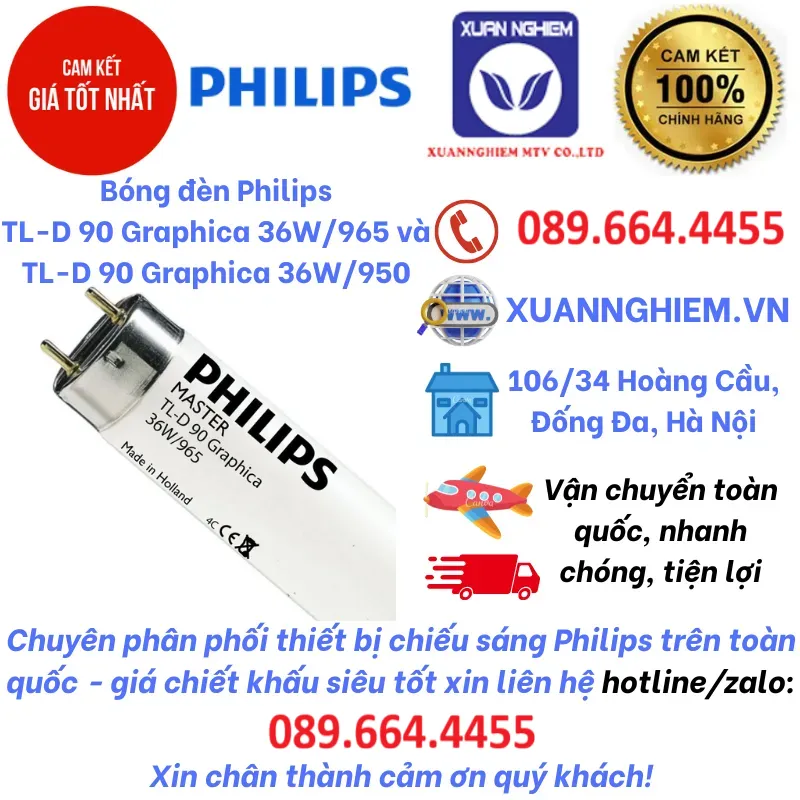 Bóng đèn Philips TL-D 90 Graphica 36W/965 và TL-D 90 Graphica 36W/950