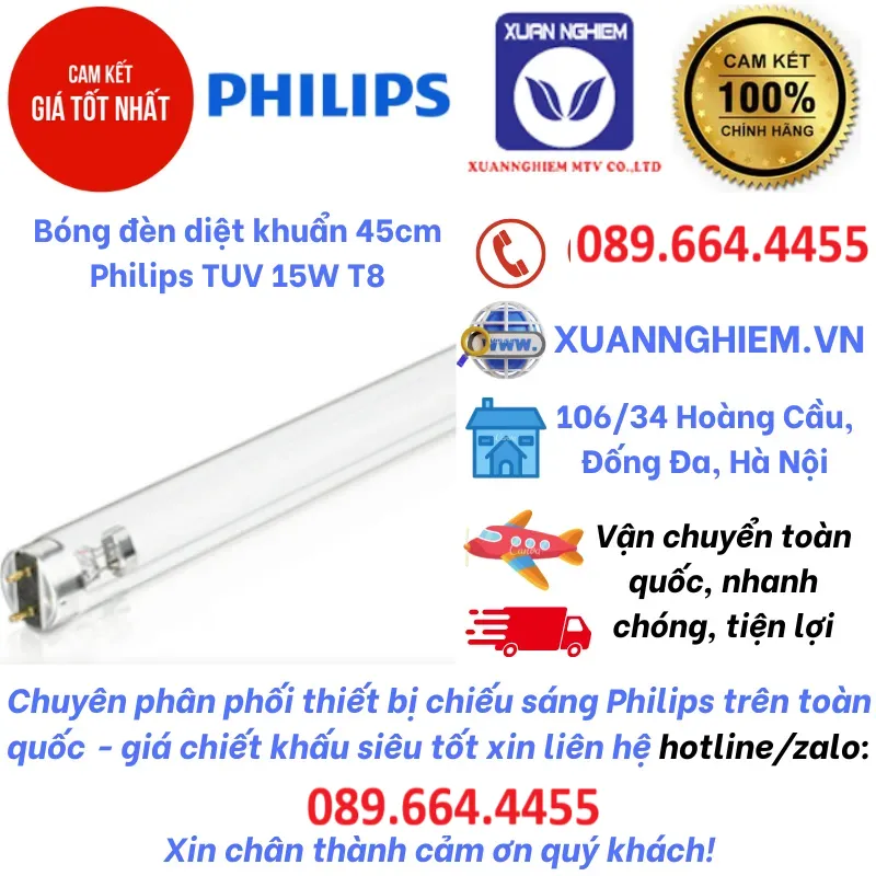 Bóng đèn diệt khuẩn 45cm Philips TUV 15W T8