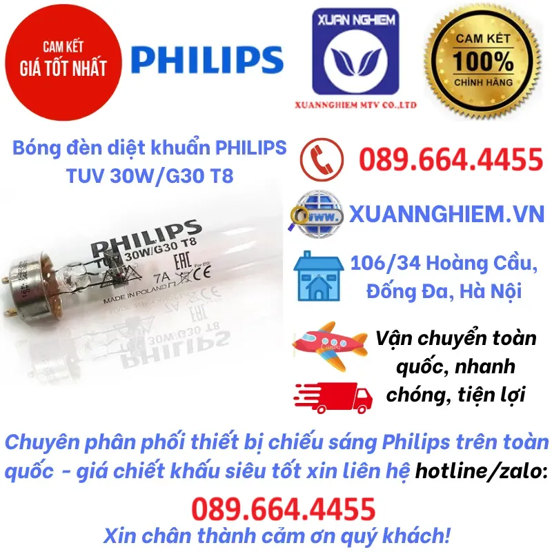 Bóng đèn diệt khuẩn PHILIPS TUV 30W/G30 T8