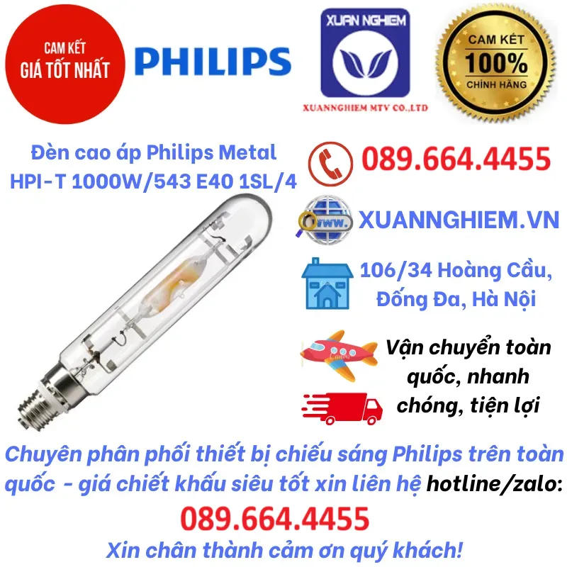Đèn cao áp Philips Metal HPI-T 1000W/543 E40 1SL/4