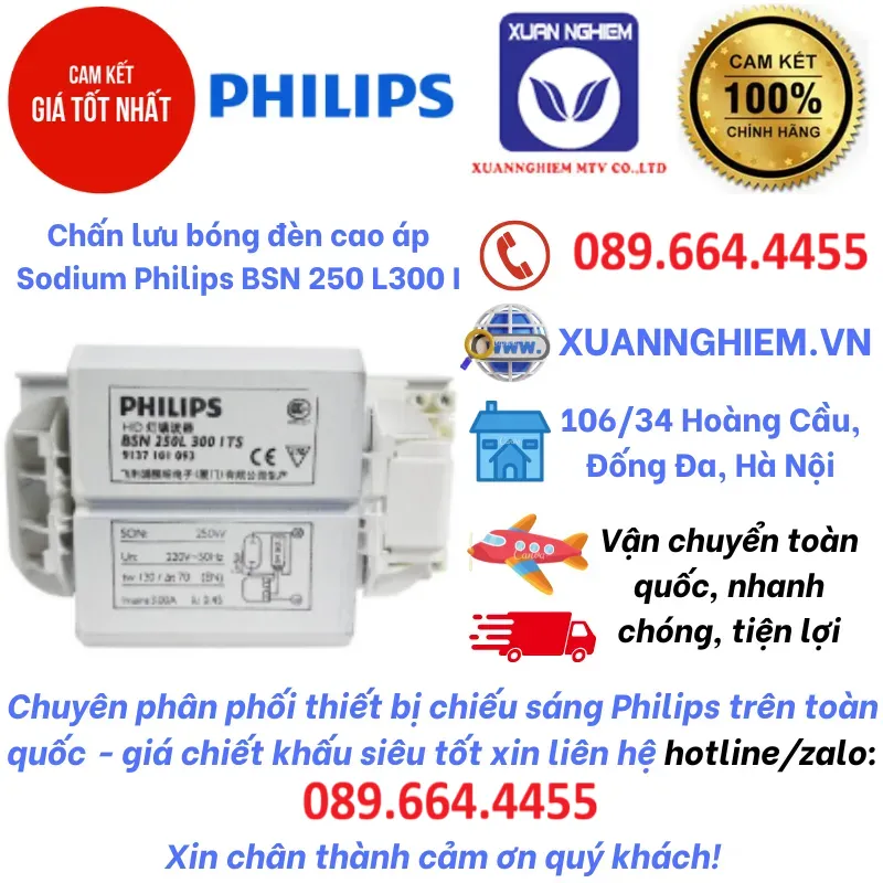 Chấn lưu bóng đèn cao áp Sodium Philips BSN 250 L300 I