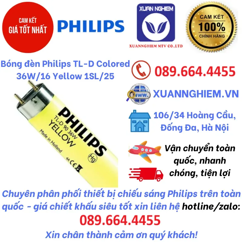 Bóng đèn Philips TL-D Colored 36W/16 Yellow 1SL/25