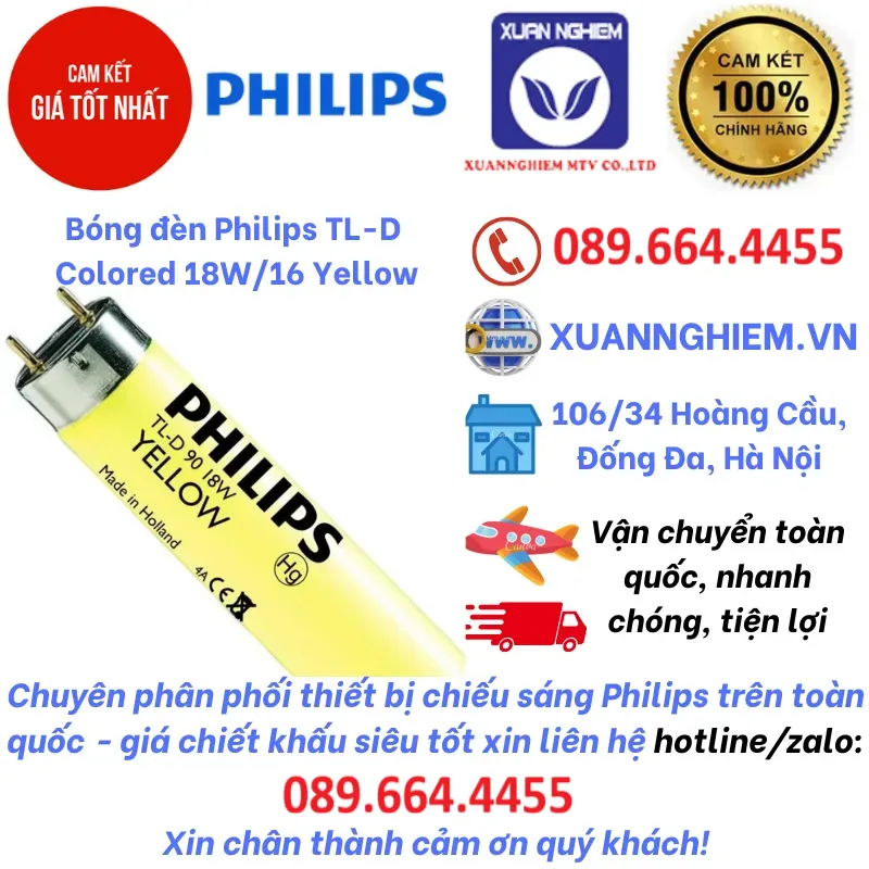 Bóng đèn Philips TL-D Colored 18W/16 Yellow