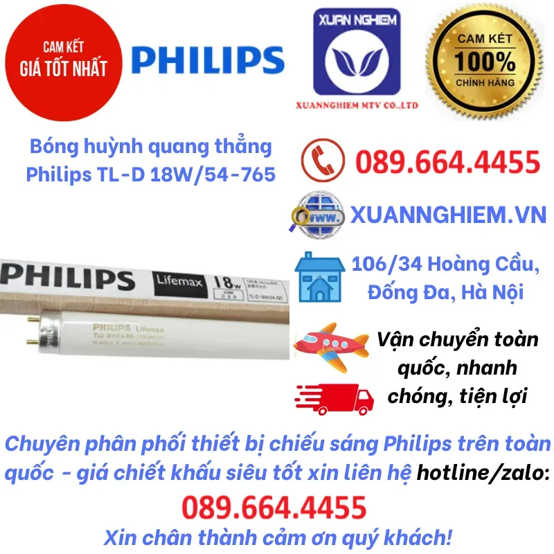 Bóng huỳnh quang thẳng Philips TL-D 18W/54-765