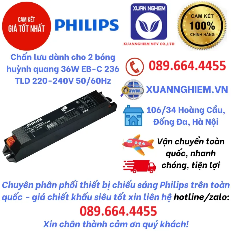 Chấn lưu dành cho 2 bóng huỳnh quang 36W - EB-C 236 TLD 220-240V 50/60Hz