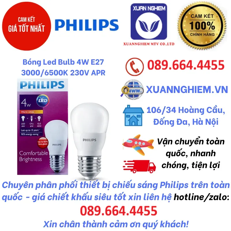 Bóng Led Bulb 4W E27 3000/6500K 230V APR
