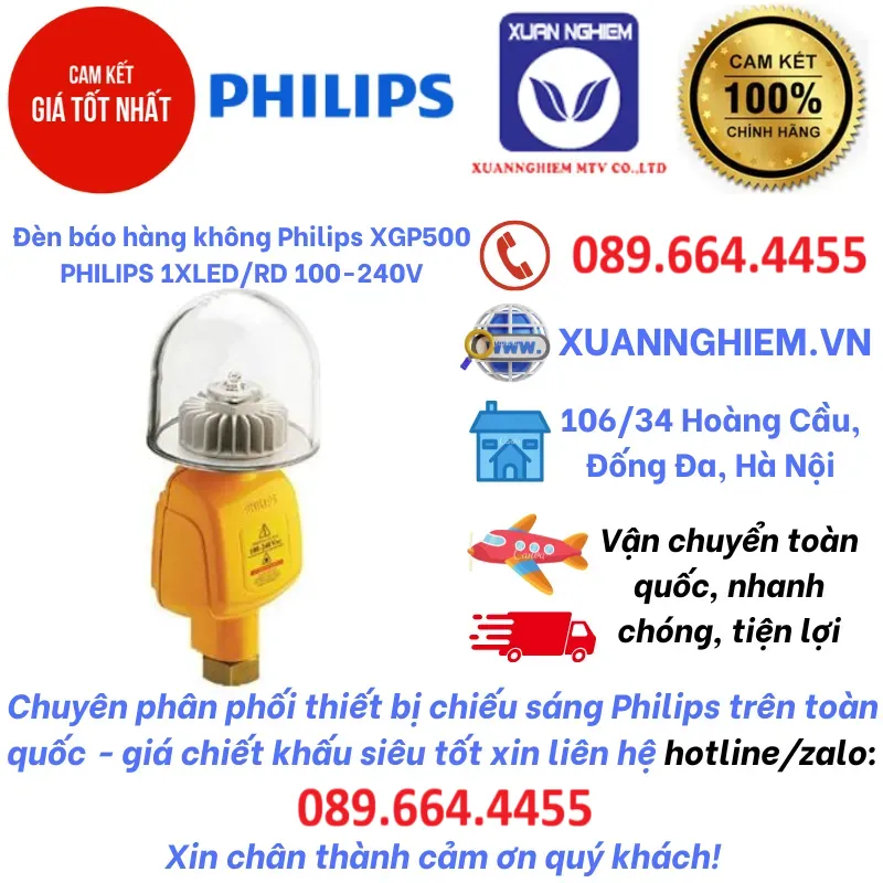 Đèn báo hàng không Philips XGP500 PHILIPS 1XLED/RD 100-240V