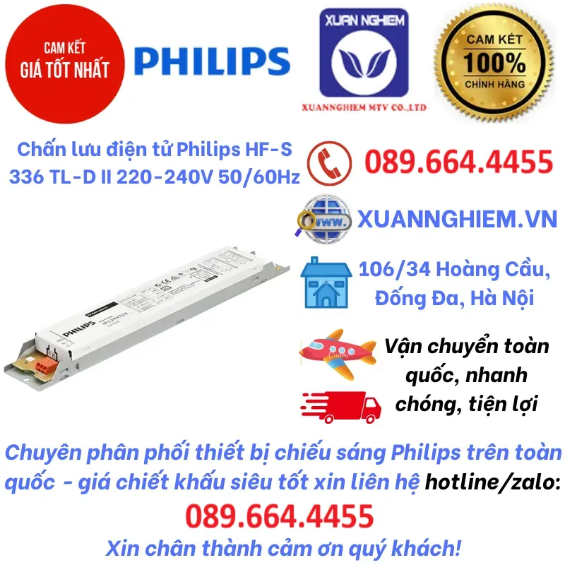 Chấn lưu điện tử Philips HF-S 336 TL-D II 220-240V 50/60Hz