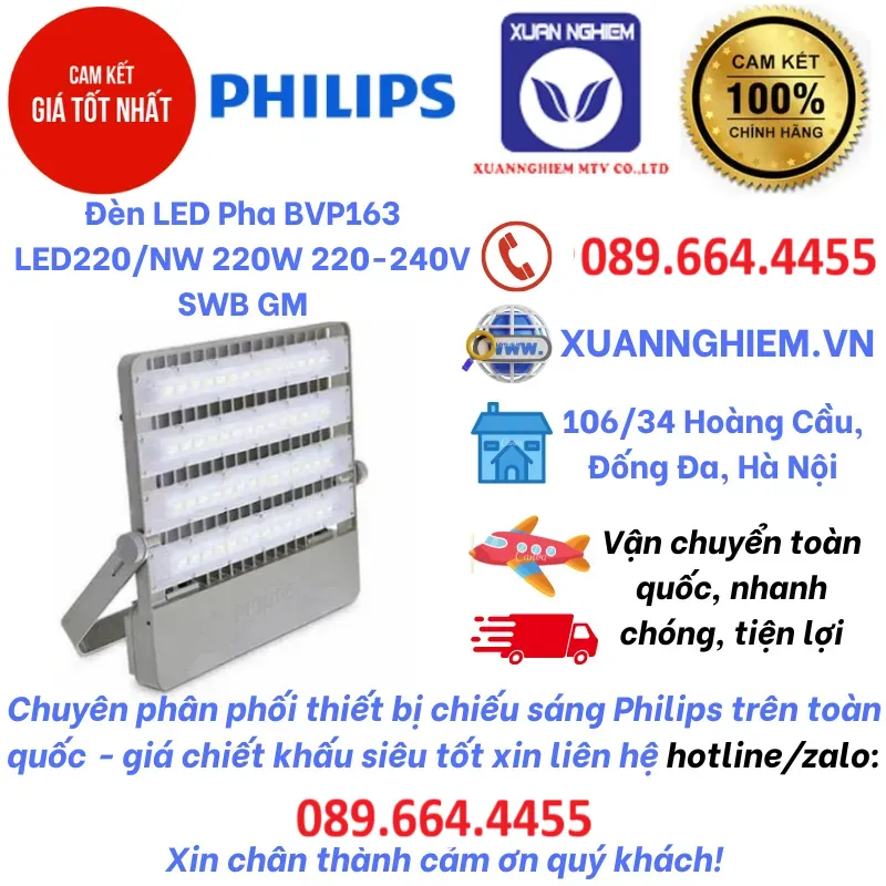 Đèn LED Pha BVP163 LED220/NW 220W 220-240V SWB GM