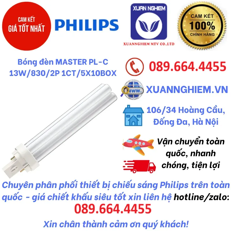 Bóng đèn MASTER PL-C 13W/830/2P 1CT/5X10BOX