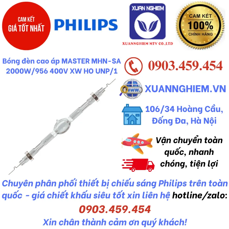 Bóng đèn cao áp MASTER MHN-SA 2000W/956 400V XW HO UNP/1