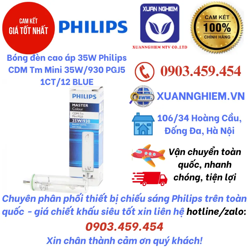 Bóng đèn cao áp 35W Philips CDM Tm Mini 35W/930 PGJ5 1CT/12 BLUE