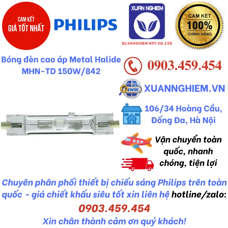 Bóng đèn cao áp Metal Halide MHN-TD 150W/842 ánh sáng trung tính