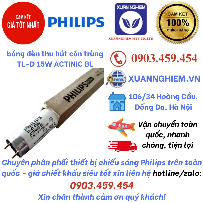 bóng đèn thu hút côn trùng TL-D 15W ACTINIC BL