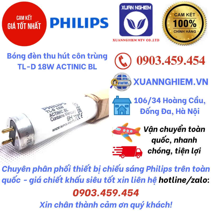 Bóng đèn thu hút côn trùng TL-D 18W ACTINIC BL