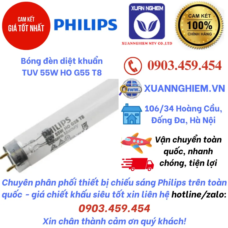 Bóng đèn diệt khuẩn TUV 55W HO G55 T8
