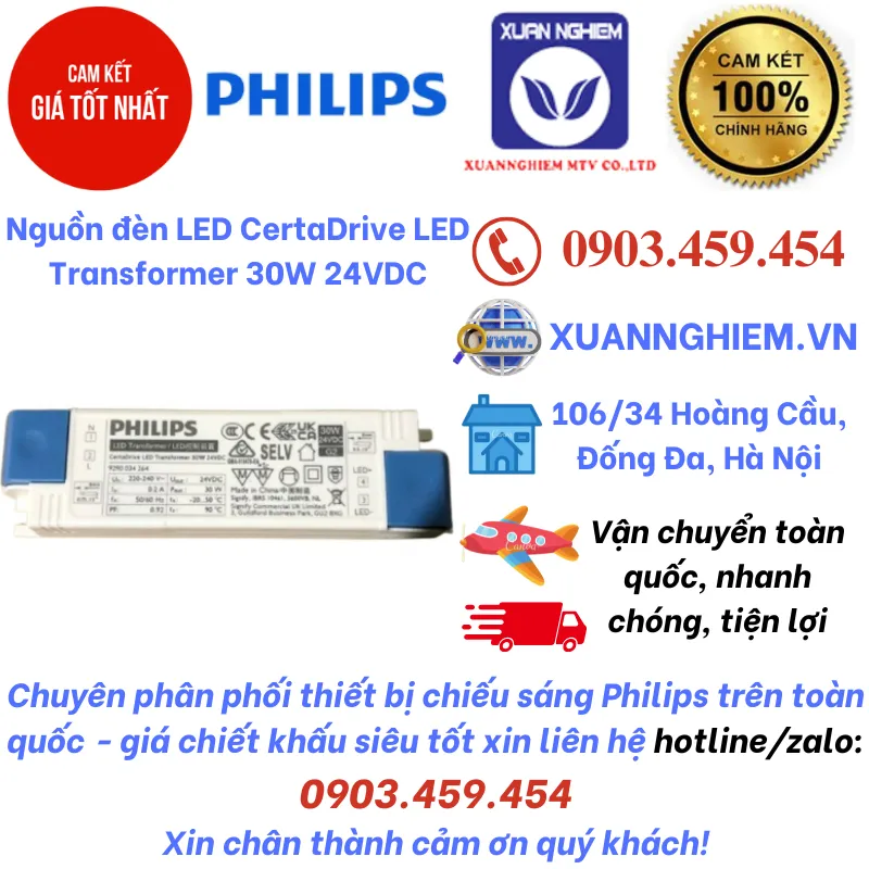 Bộ nguồn đèn LED CertaDrive LED Transformer 30W 24VDC