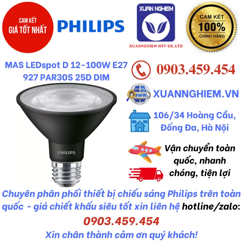 Bóng đèn chiếu điểm MAS LEDspot D 12-100W E27 927 PAR30S 25D DIM