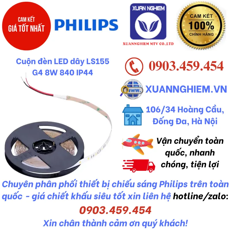 Cuộn đèn LED dây LS155 G4 8W 840 IP44