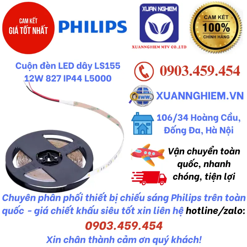 Cuộn đèn LED dây LS155 12W 827 IP44 L5000