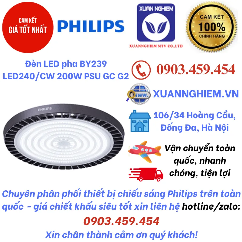 Đèn LED pha BY239 LED240/CW 200W PSU GC G2