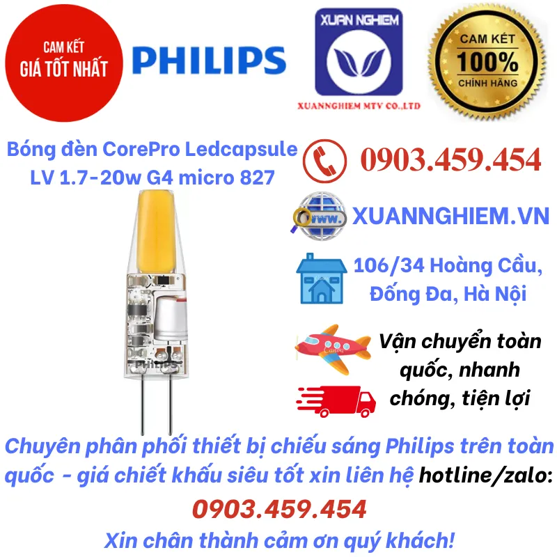 Bóng đèn CorePro LedcapsuleLV 1.7-20w G4 micro 827