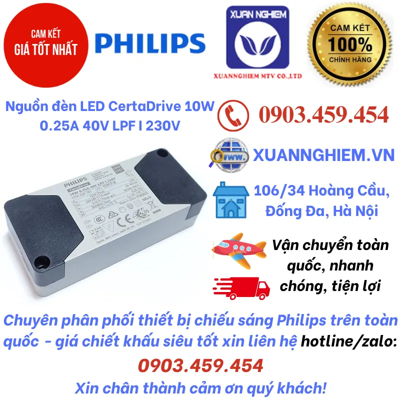 Nguồn đèn LED CertaDrive 10W 0.25A 40V LPF I 230V