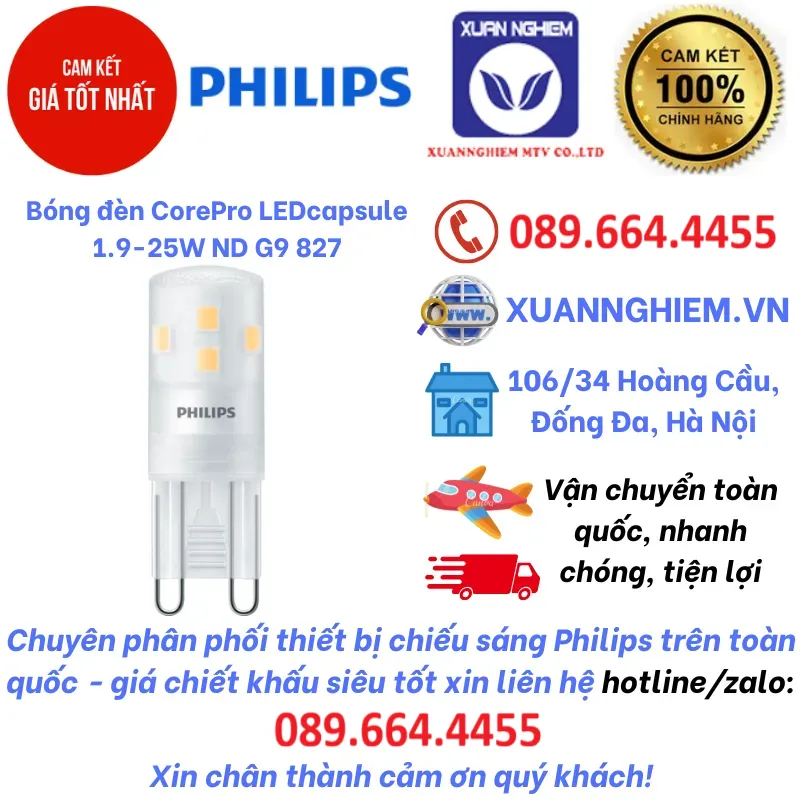 Bóng đèn CorePro LEDcapsule 1.9-25W ND G9 827